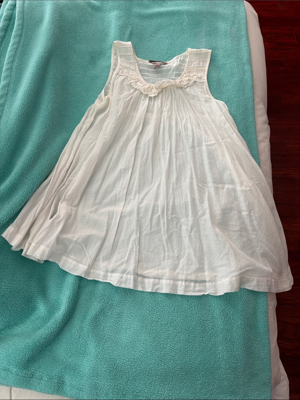 H&M White Sleeveless Boho Cotton Tunic Top